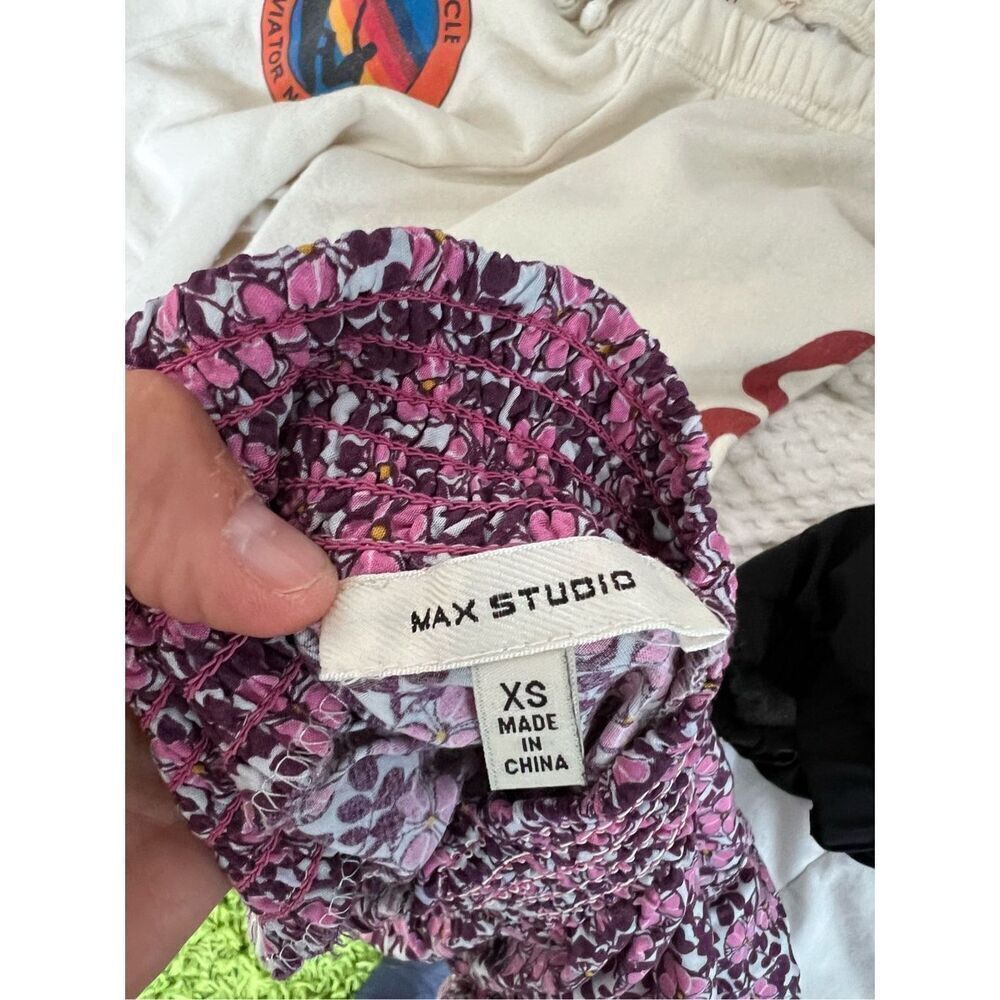 Max Studio pink purple and white floral flowy mini skirt XS - Picture 4 of 4